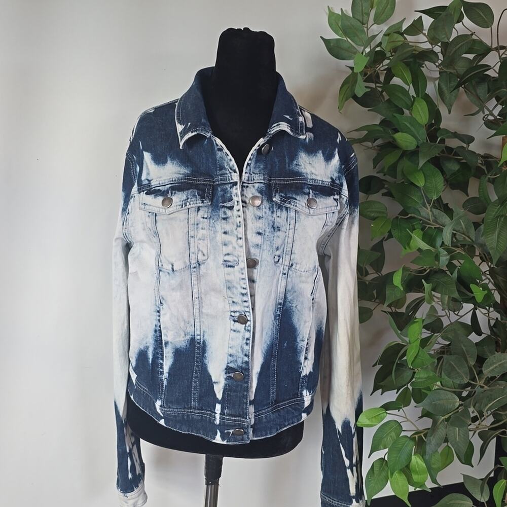 AFRM Blue and White Denim Jacket